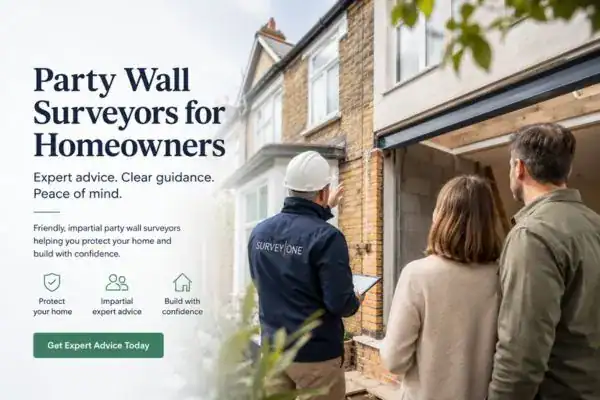 Image of couple with Party wall survey from Survey One Wimbledon